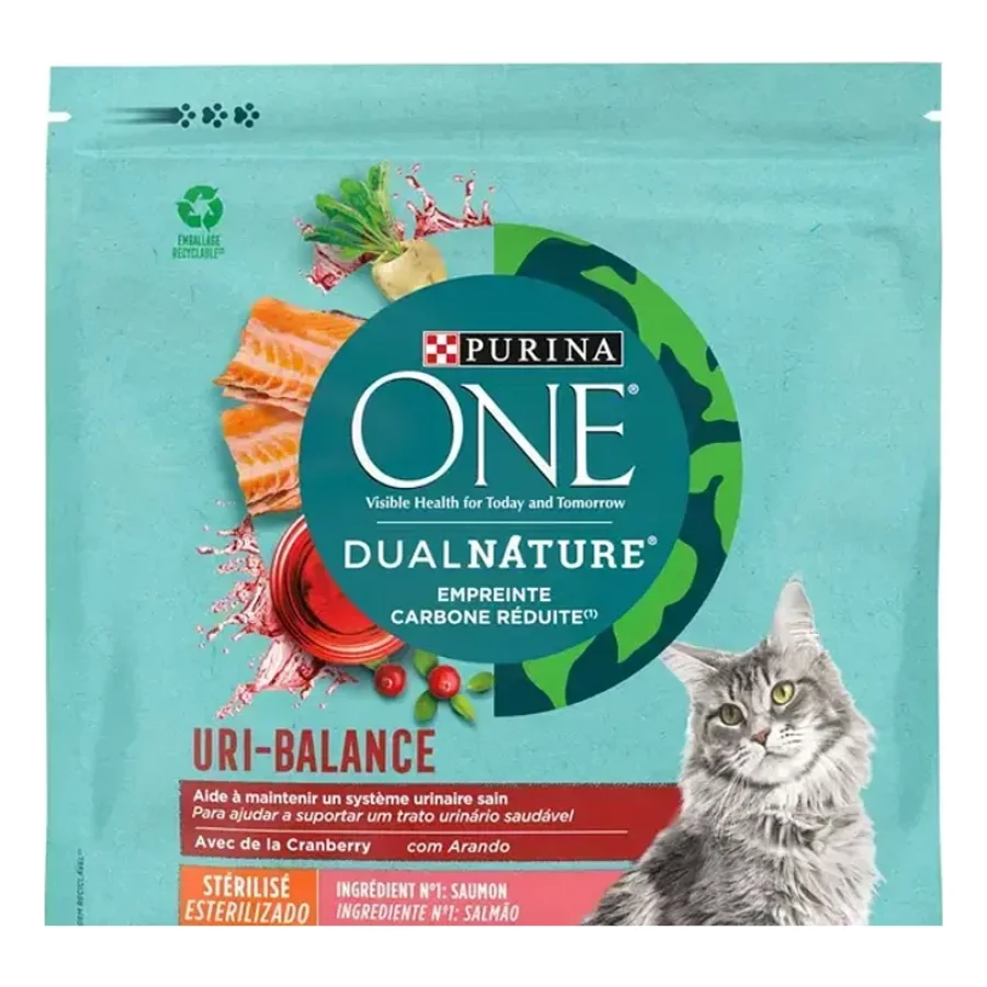 Purina ONE DualNature - URI BALANCE - Croquettes Spécial Chat Stérilisé Saumon et Cranberry 1,4 kg