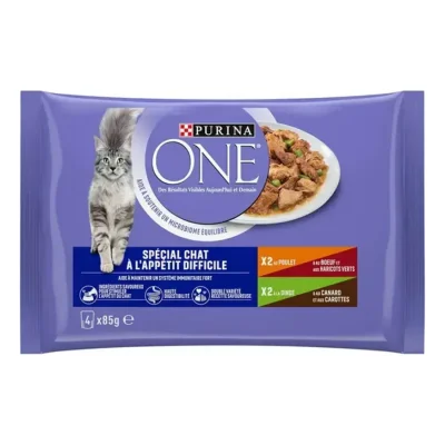 Purina ONE - Sachets pour Chat à l'appétit difficile 4 x 85 g