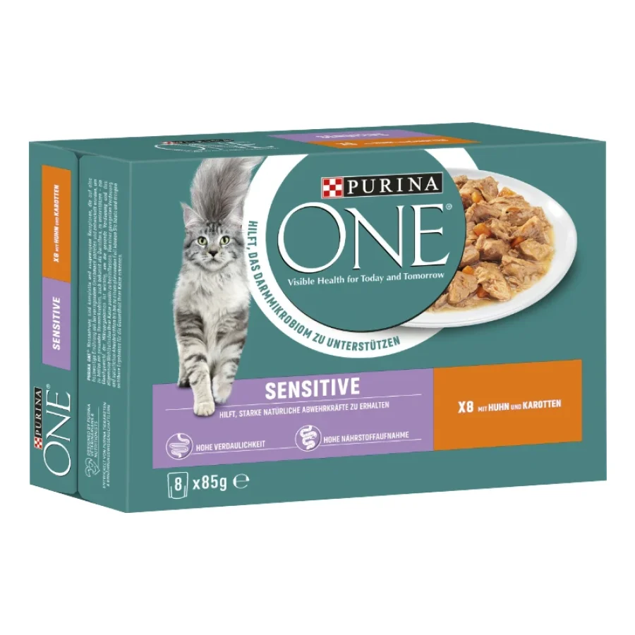 Purina ONE Sensitive avec poulet & carottes 8x85g