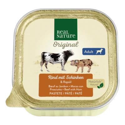 REAL NATURE Adult Bœuf et jambon 34x100 g