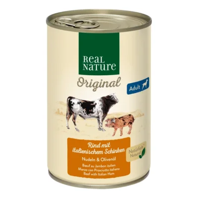 REAL NATURE Adult Bœuf et jambon ital. 6x400 g