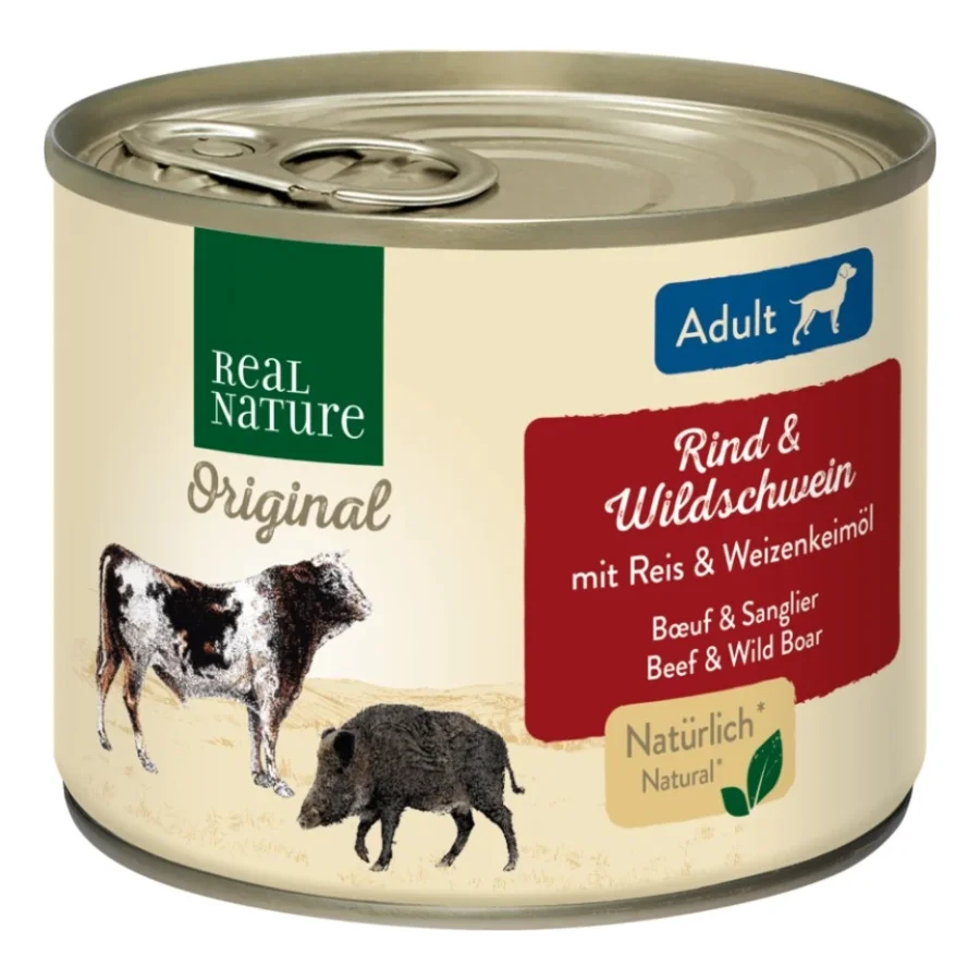 REAL NATURE Adult Bœuf et sanglier 12x200 g