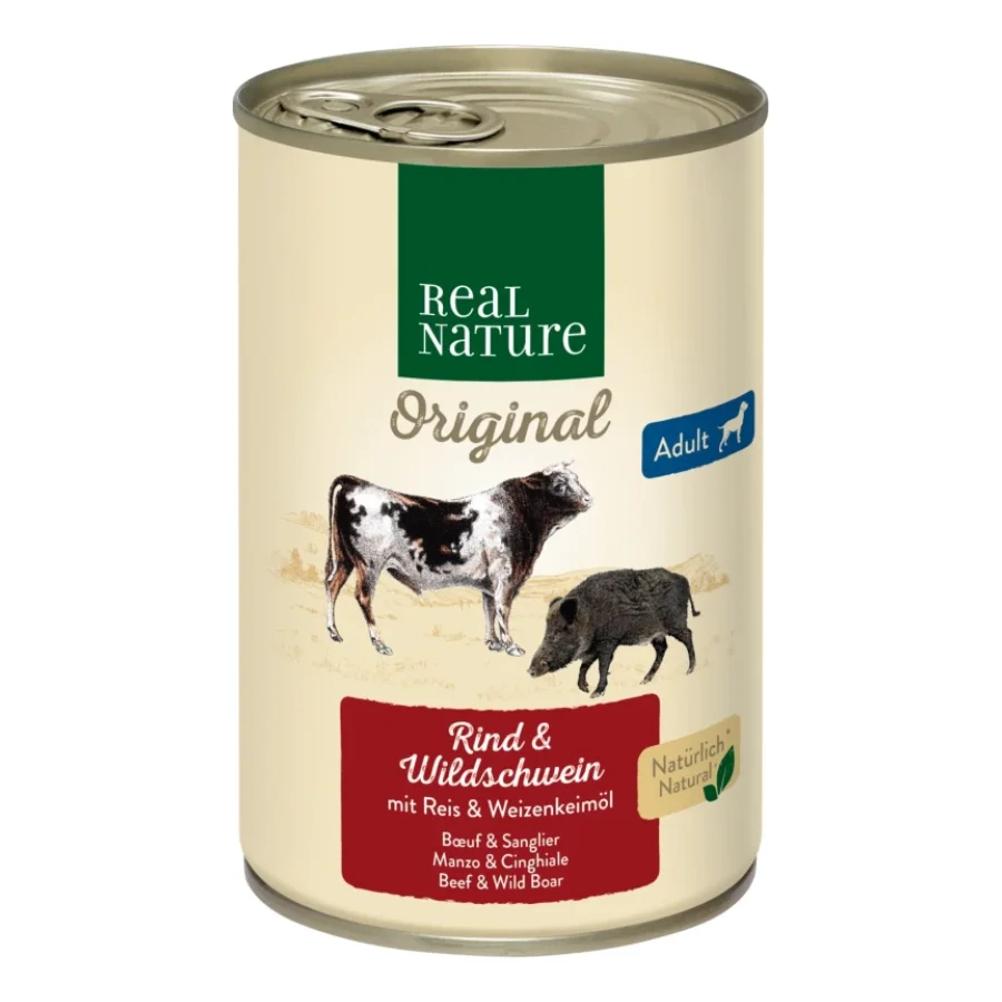 REAL NATURE Adult Bœuf et sanglier 12x400 g