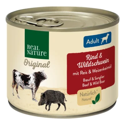 REAL NATURE Adult Bœuf et sanglier 6x200 g