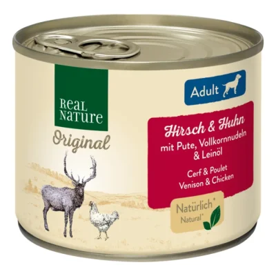 REAL NATURE Adult Cerf & poulet 12x200 g