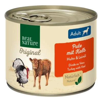 REAL NATURE Adult Dinde au veau 24x200 g