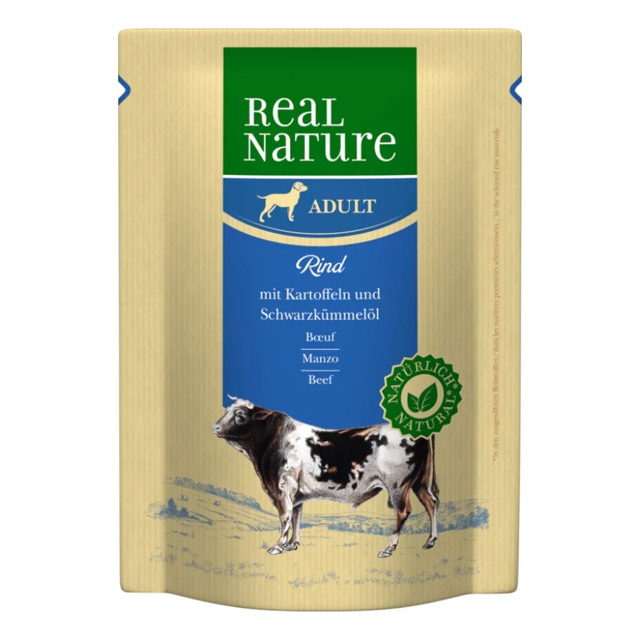 REAL NATURE Adult Sachets Bœuf aux Pommes de terre 24x300 g