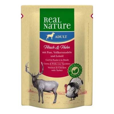 REAL NATURE Adult Sachets Cerf & poulet 24x300 g