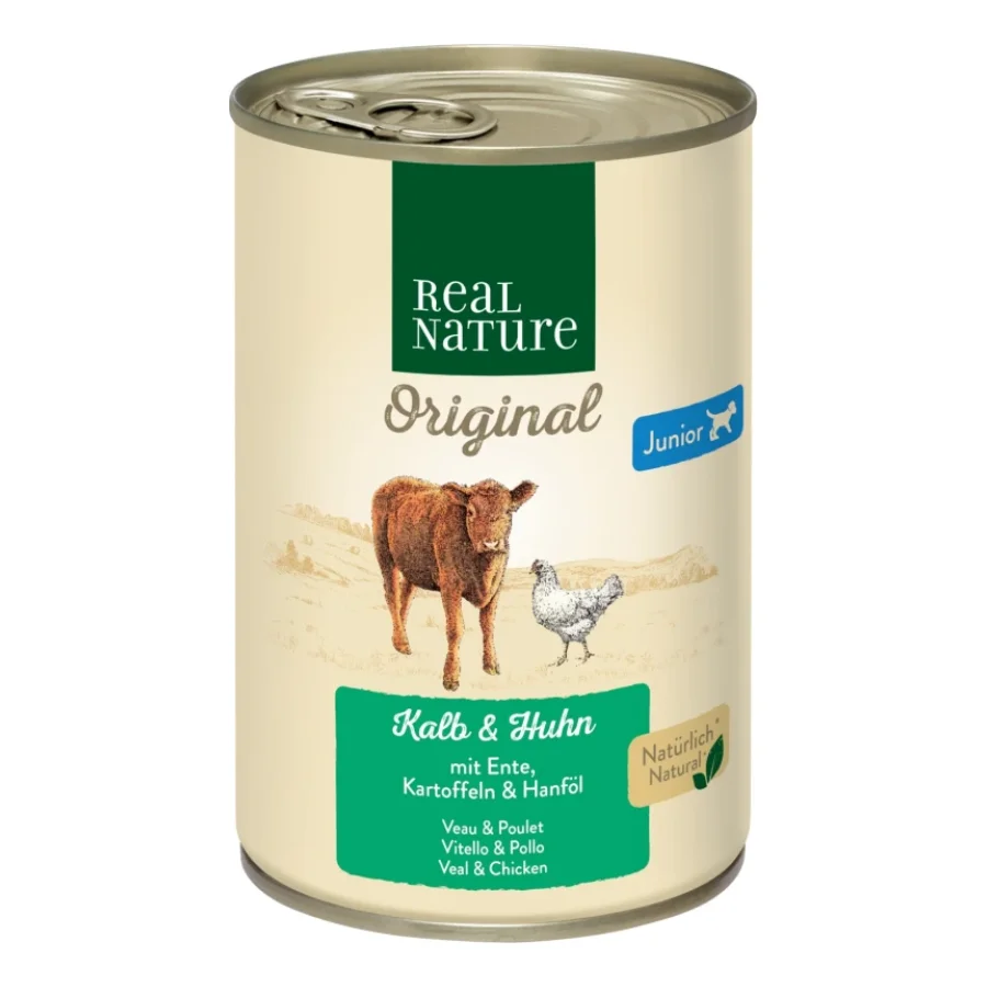 REAL NATURE Junior Veau et poulet 12x400 g