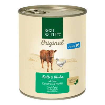 REAL NATURE Junior Veau et poulet 12x800 g