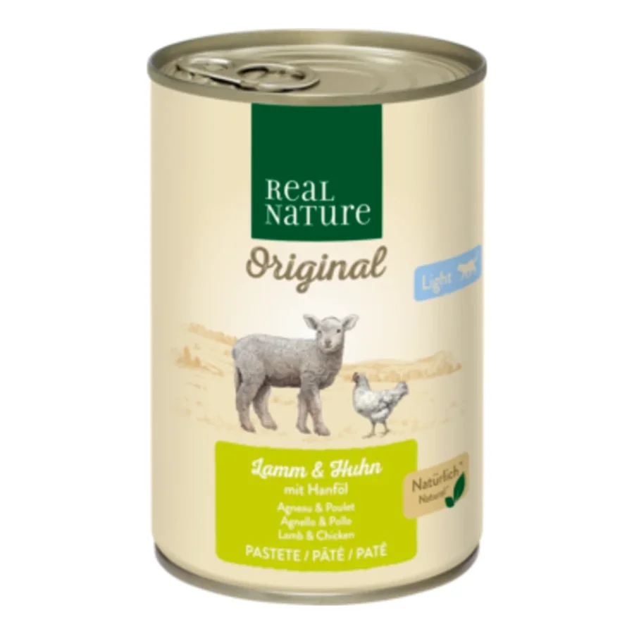 REAL NATURE Light Poulet et agneau 24x400 g