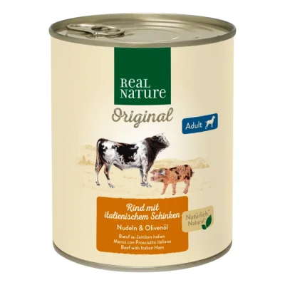 REAL NATURE nourriture humide chien adulte Bœuf et jambon ital. 6x800 g