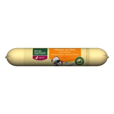 REAL NATURE Original Adult Saucisse pour chat 12 x 70 g Dinde et Poulet aux Graines de Lin 12x70 g