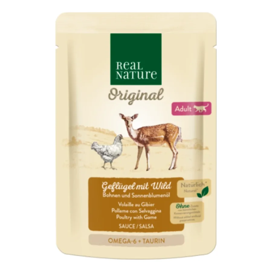 REAL NATURE Original nourriture humide pour chat, Adulte Volaille au Gibier 12x85 g