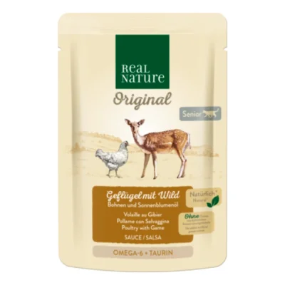 REAL NATURE Original nourriture humide pour chat, Senior 12x85 g Volaille au Gibier, En sauce