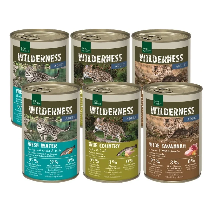 REAL NATURE Pack mixte Wilderness Adulte 6 x 400 g Pack mix 1