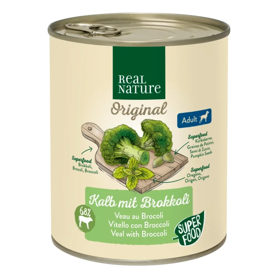 REAL NATURE Superfood Adult Veau au brocoli 24x800 g