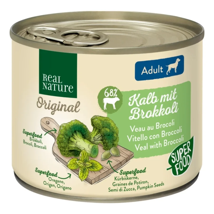 REAL NATURE Superfood Adult Veau au brocoli 6x200 g