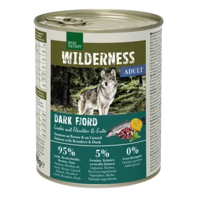 REAL NATURE WILDERNESS Adult Dark Fjord Saumon, renne et canard 12x800 g