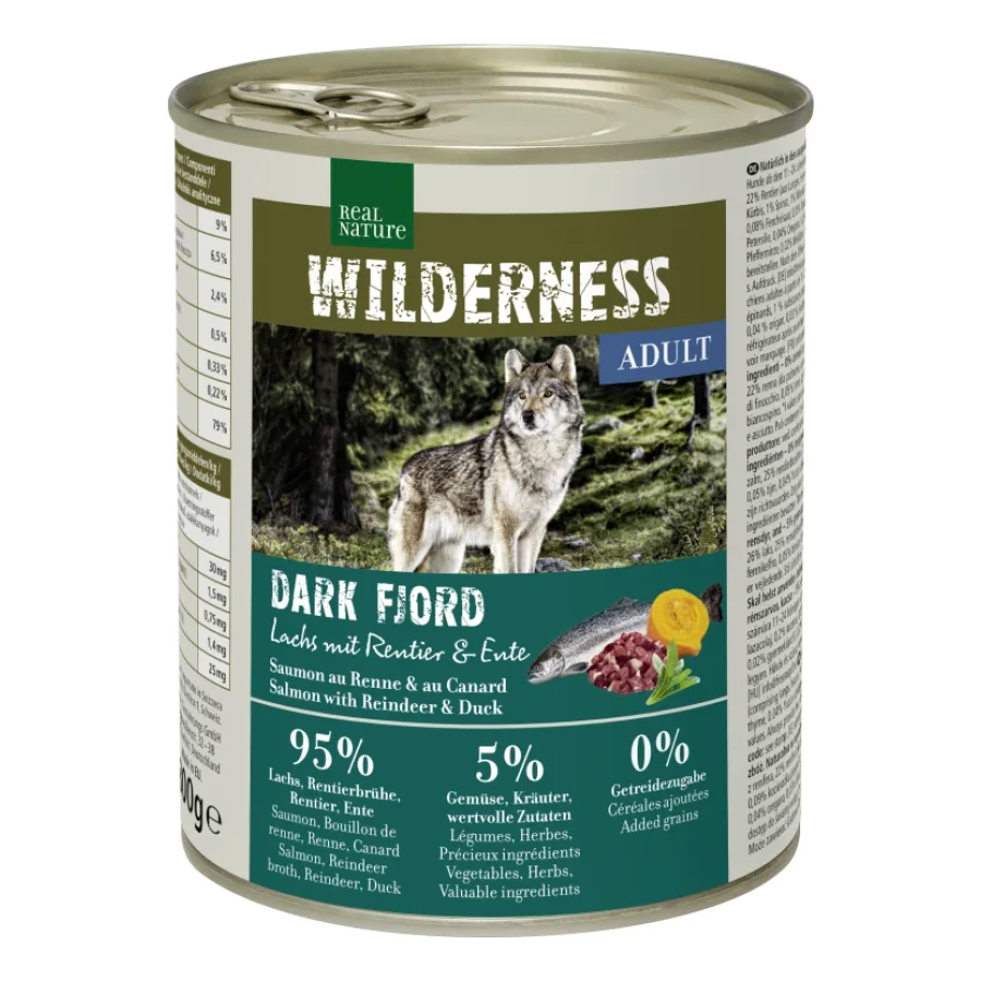 REAL NATURE WILDERNESS Adult Dark Fjord Saumon, renne et canard 12x800 g
