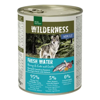 REAL NATURE WILDERNESS Adult Fresh Water au hareng, saumon et canard 12x800 g