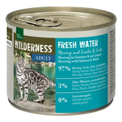 REAL NATURE WILDERNESS Adult Fresh Water Hering au saumon et au canard 12x200 g