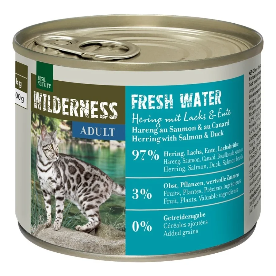 REAL NATURE WILDERNESS Adult Fresh Water Hering au saumon et au canard 24x200 g