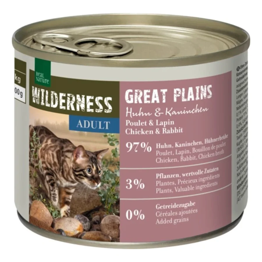 REAL NATURE WILDERNESS Adult Great Plains Poulet et lapin 12x200 g
