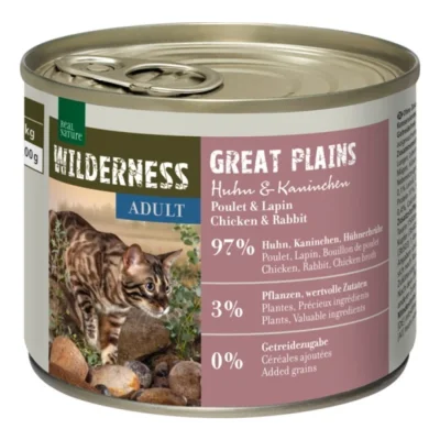 REAL NATURE WILDERNESS Adult Great Plains Poulet et lapin 6x200 g