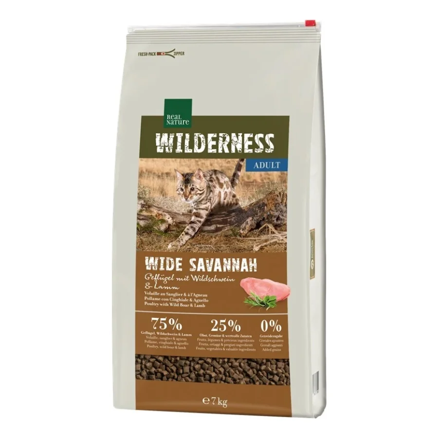 REAL NATURE WILDERNESS Adult Wide Savannah Volaille, sanglier et agneau 7 kg