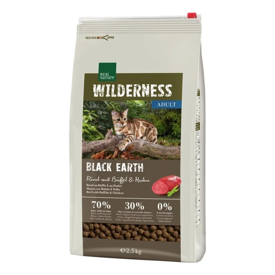 REAL NATURE WILDERNESS Black Earth Adult Bœuf, buffle et poulet 2,5 kg
