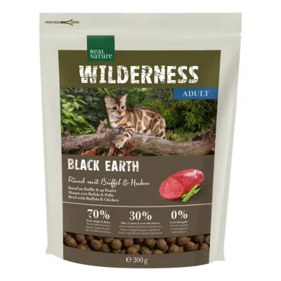 REAL NATURE WILDERNESS Black Earth Adult Bœuf, buffle et poulet 300 g