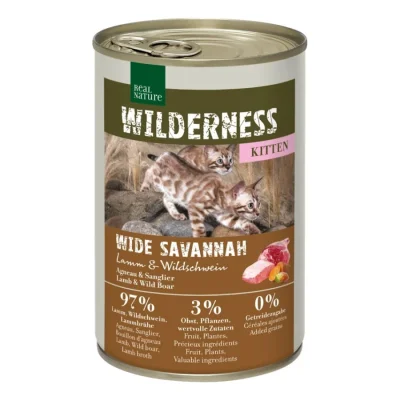 REAL NATURE WILDERNESS chatons Wide Savannah agneau & sanglier 6x400 g