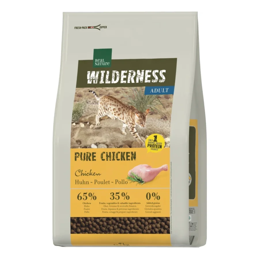 REAL NATURE WILDERNESS Croquettes pour chat, Adulte, Poulet Pur 7 kg