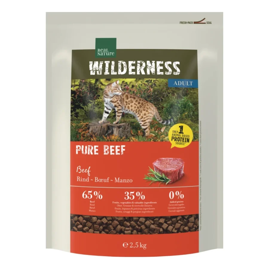 REAL NATURE WILDERNESS Croquettes pour chat, Adulte, Pur Bœuf 2,5 kg