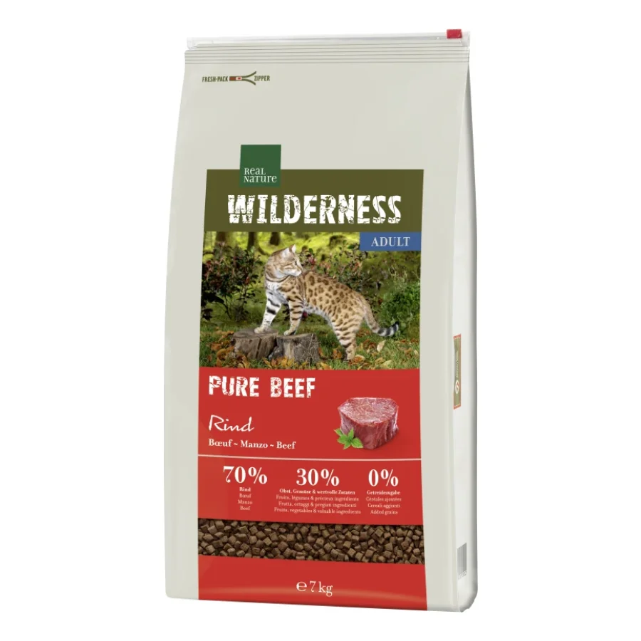 REAL NATURE WILDERNESS Croquettes pour chat, Adulte, Pur Bœuf 7 kg