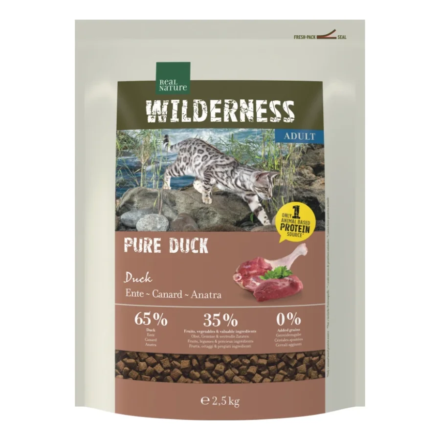 REAL NATURE WILDERNESS Croquettes pour chat, Adulte, Pur Canard 2,5 kg