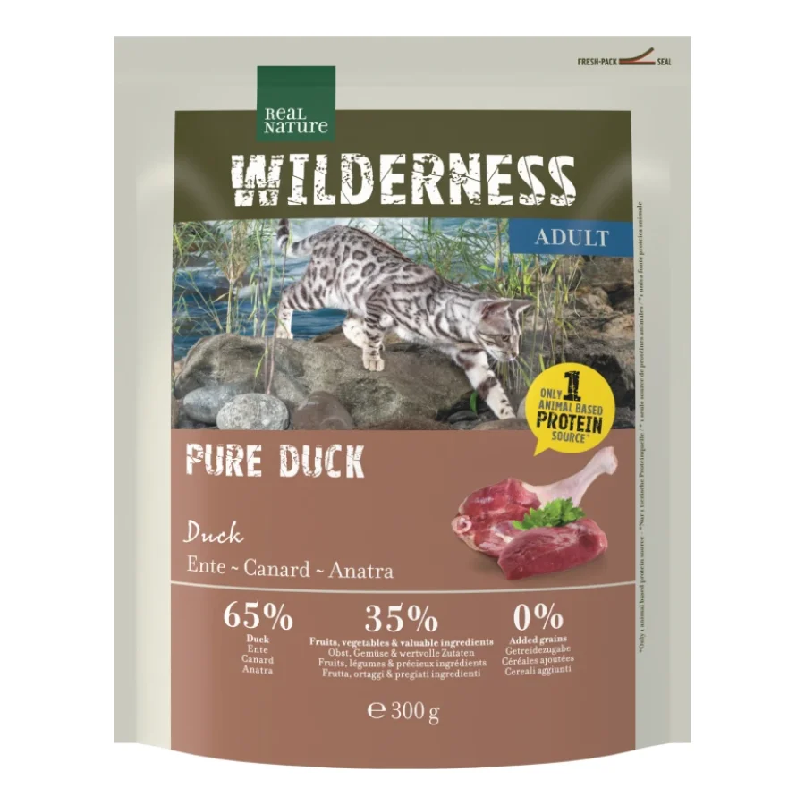 REAL NATURE WILDERNESS Croquettes pour chat, Adulte, Pur Canard 300 g