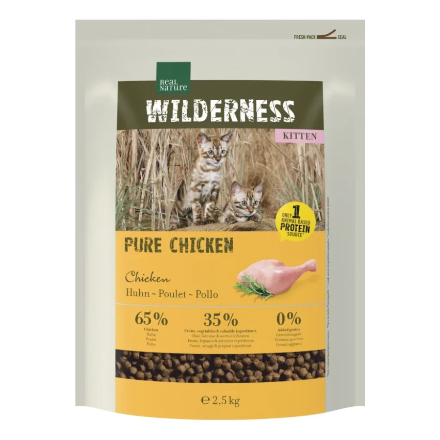 REAL NATURE WILDERNESS Croquettes pour chat, chaton, Pure Chicken 2,5 kg