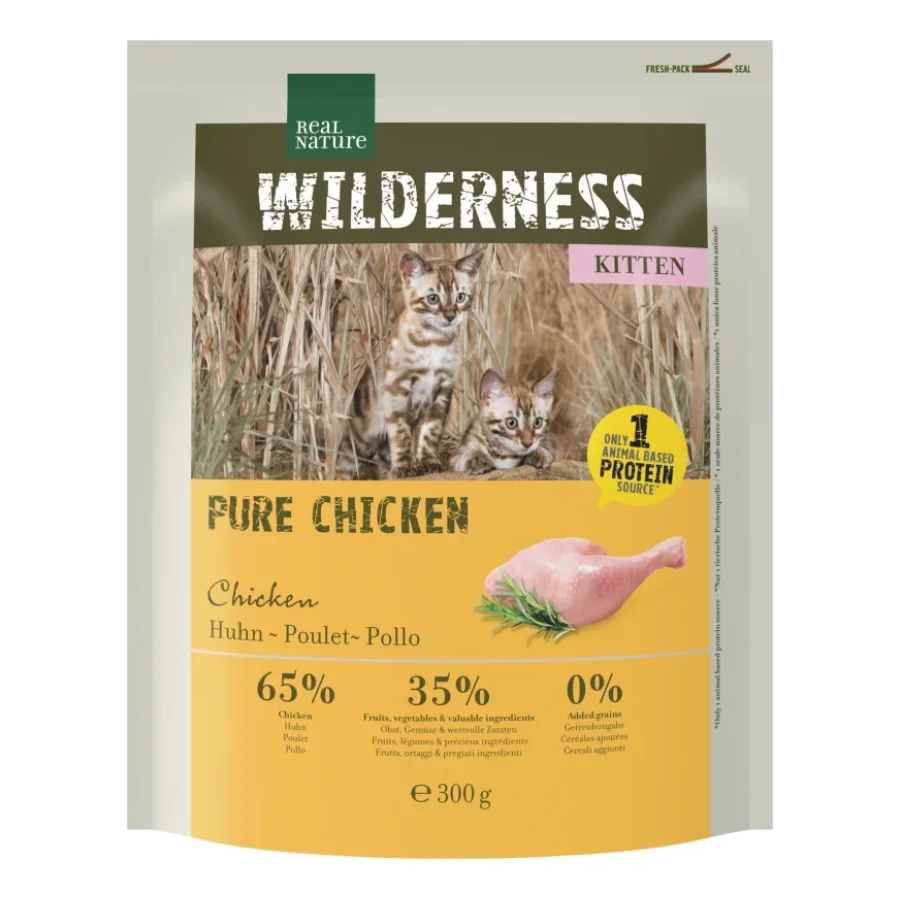 REAL NATURE WILDERNESS Croquettes pour chat, chaton, Pure Chicken 300 g