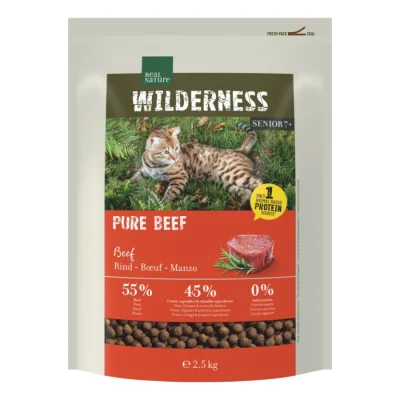 REAL NATURE WILDERNESS Croquettes pour chat, Senior, Pur Bœuf 2,5 kg