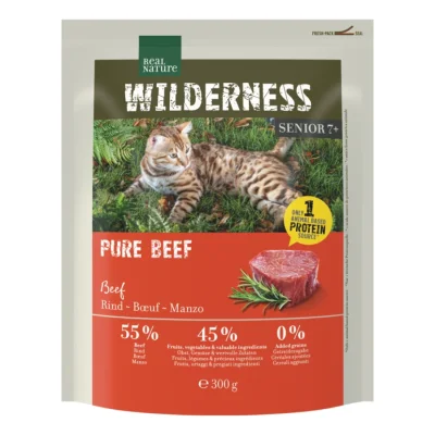 REAL NATURE WILDERNESS Croquettes pour chat, Senior, Pur Bœuf 300 g