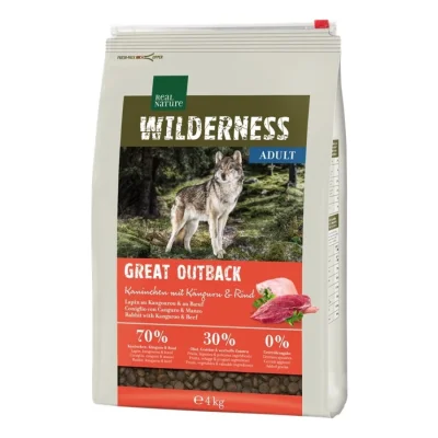 REAL NATURE WILDERNESS Croquettes pour chien, Adulte, Great Outback Lapin, Kangourou et Bœuf 4 kg