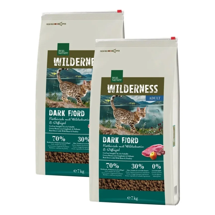 REAL NATURE WILDERNESS Dark Fjord Adult au cerf, au sanglier et à la volaille 2x7 kg