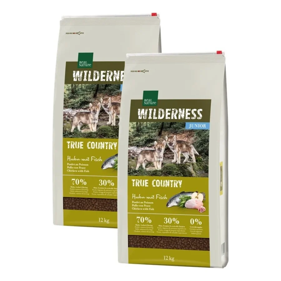 REAL NATURE WILDERNESS Junior True Country poulet au poisson 2x12 kg