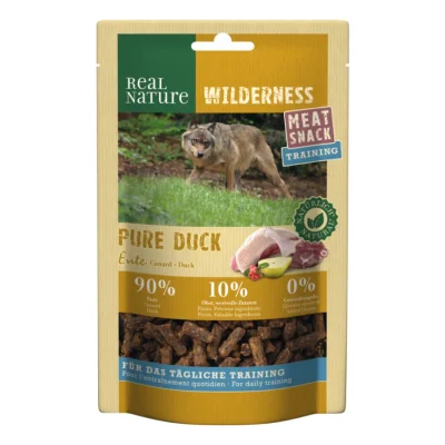 REAL NATURE WILDERNESS Meat Snack Training 150 g Pure Duck (canard aux airelles rouges & aux poires)