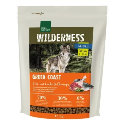 REAL NATURE WILDERNESS Mini Adult Green Coast canard au saumon et aux crevettes 1 kg