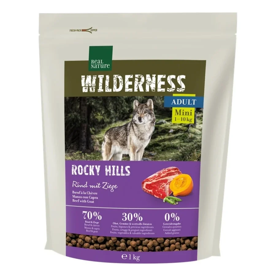 REAL NATURE WILDERNESS Mini Rocky Hills Bœuf & Chèvre 1 kg