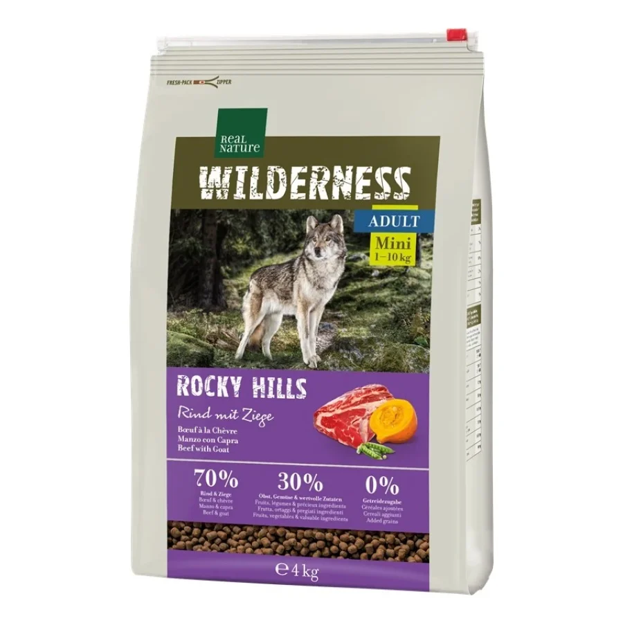 REAL NATURE WILDERNESS Mini Rocky Hills Bœuf & Chèvre 4 kg