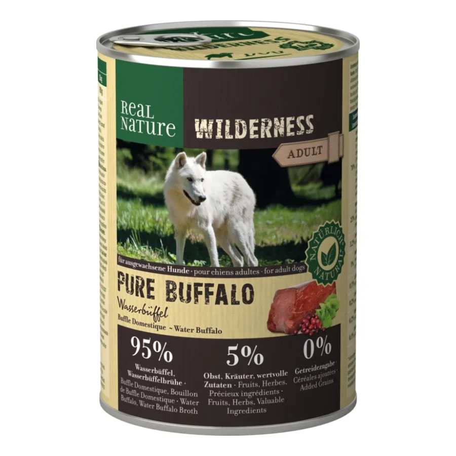 REAL NATURE WILDERNESS Nourriture humide Chien Adulte Pure Buffalo Buffle domestique 6x400 g